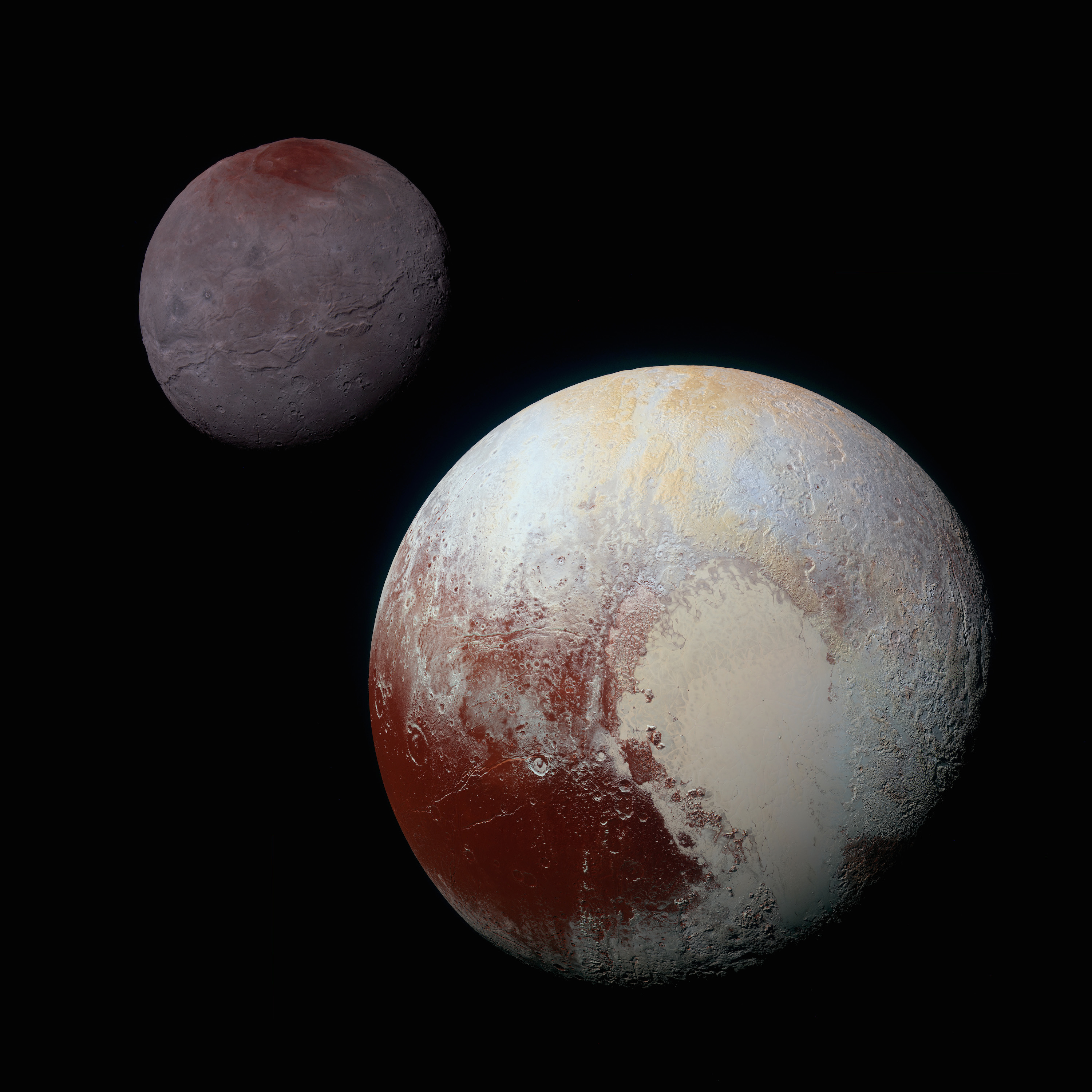Charon ved siden af Pluto